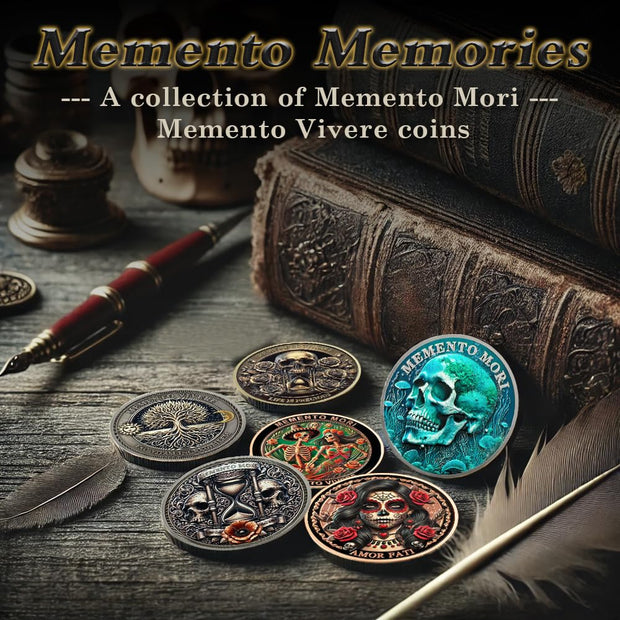 Amor Fati Day of The Dead Inspired Daily Stoic Reminder Memento Challenge Coin