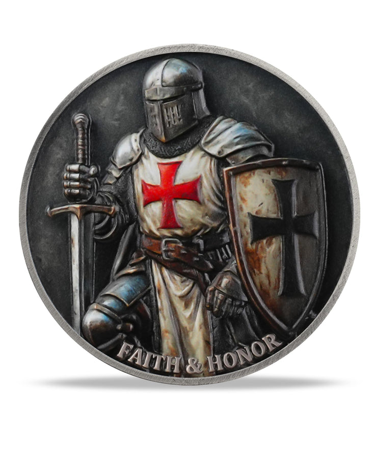 Knights Templar Challenge Coin with Red Cross