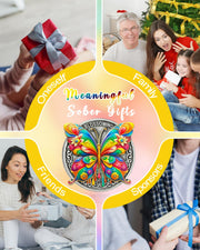 Colorful Butterfly Sobriety Coin