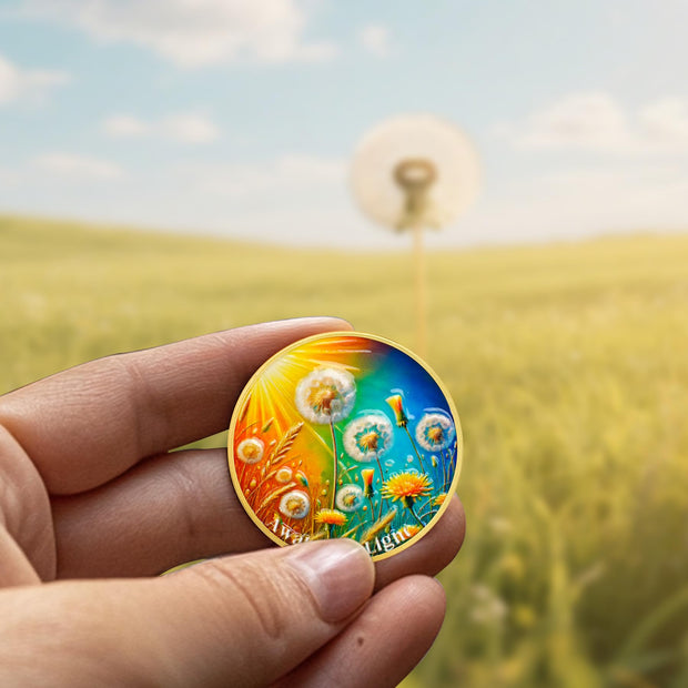 Dandelion Sunlight Design Sobriety Coin