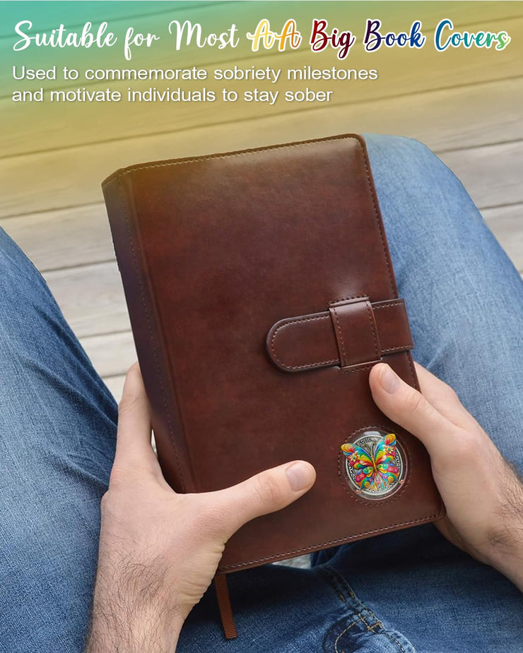 Colorful Butterfly Sobriety Coin