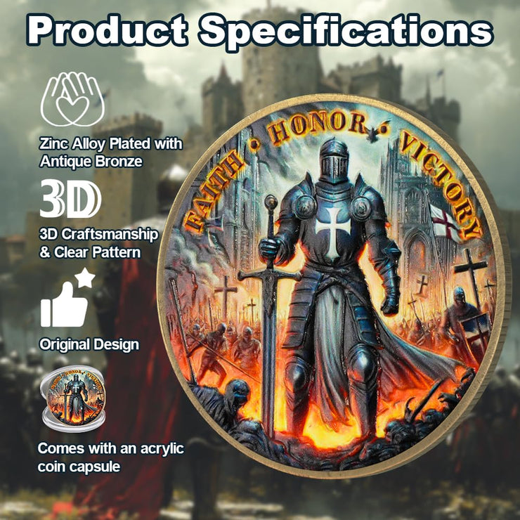 Faith, Honor, Victory Knights Templar Challenge Coin