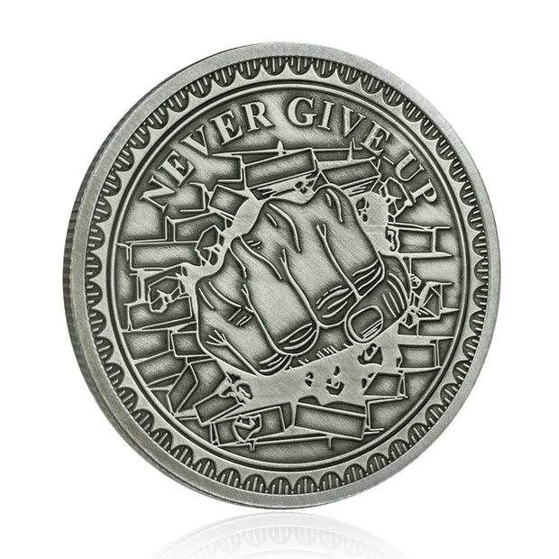 Inspirational Never Give Up Encouragement Challenge Coins