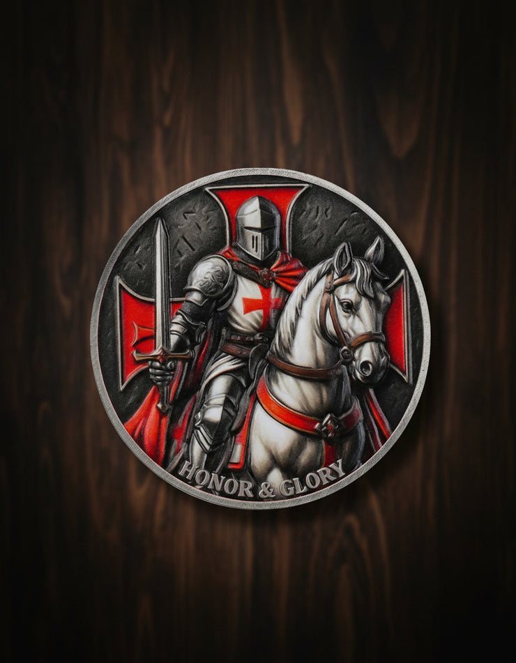 Knights Templar Challenge Coin with Red Cross