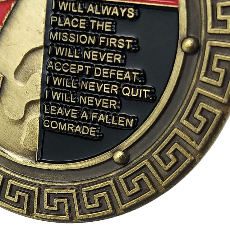 Spartan Warrior Ethos Military Challenge Coin