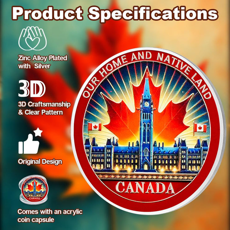 Canadian Parliament & Maple Leaf Challenge Coin