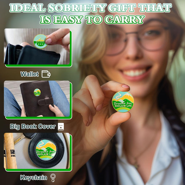 Quit Smoking Recovery  Breathe Free Sobriety Coin