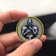 Steel Helm Knight Cross Challenge Coin