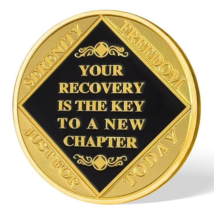 The Key to A New Chapter AA Sobriety Coin