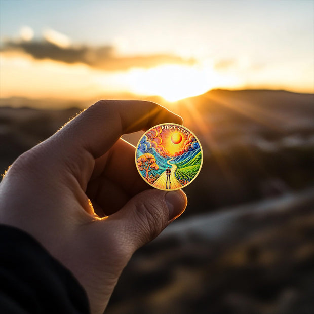 Traveler's Path First Step Sobriety Coin