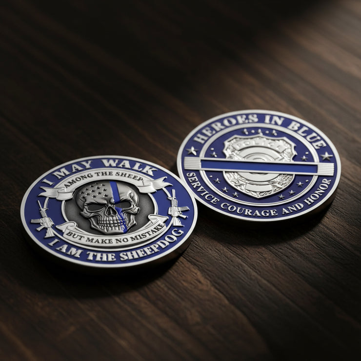 Skeleton Police Challenge Coins