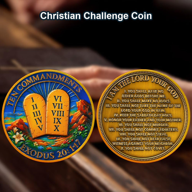 I Am The Lord Your God Ten Commandments Christian Challenge Coin