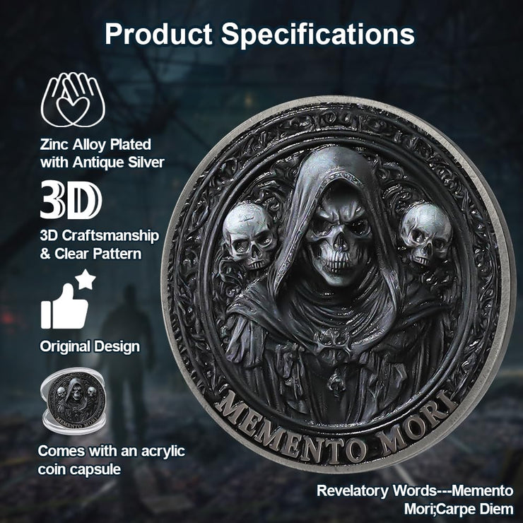 Carpe Diem Motivational Stoicism Memento Mori Challenge Coin