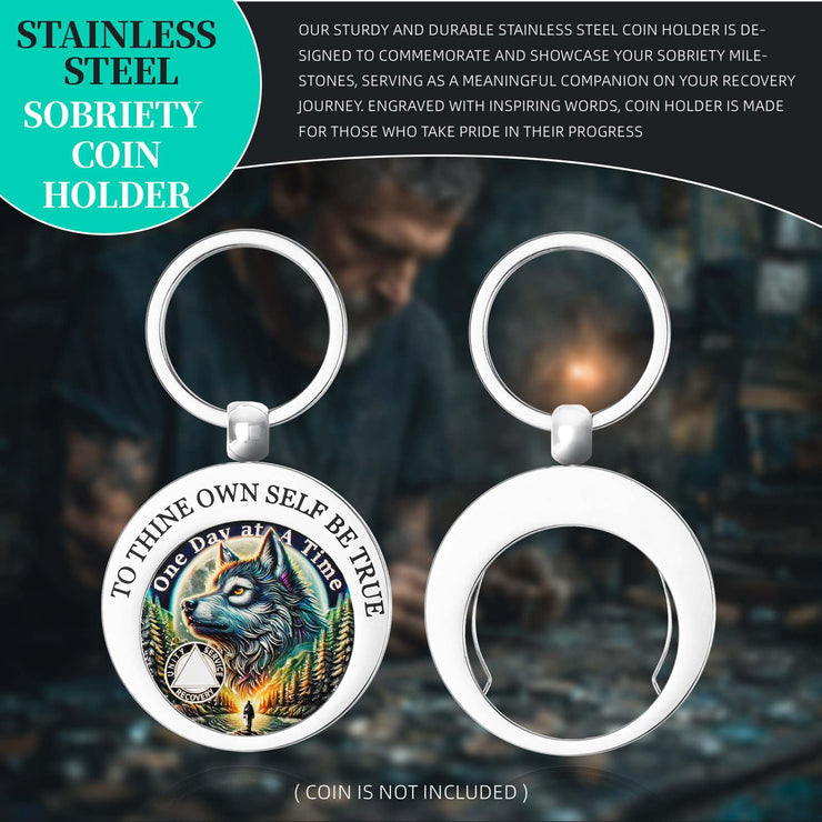 Sturdy Stainless Steel Sobriety Coin Holder
