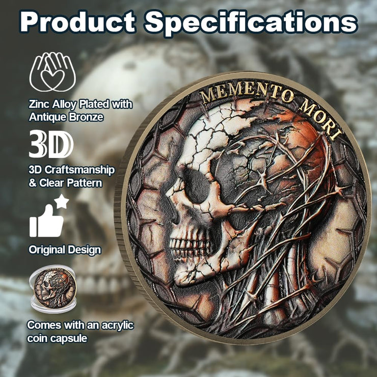 Memento Mori Coin Skull Challenge Coins