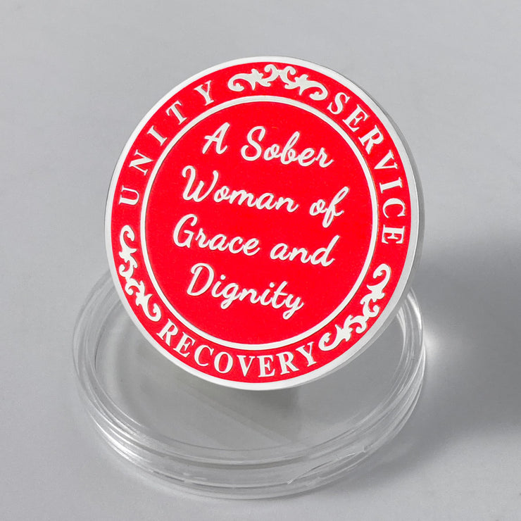 Red Hat Lady of Grace and Dignity Sobriety Coin