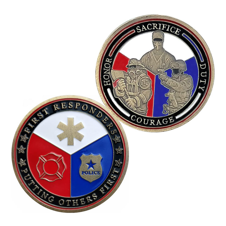 First Responders Challenge Coin Thank You Gifts Support Police Firefighter EMS Heroes