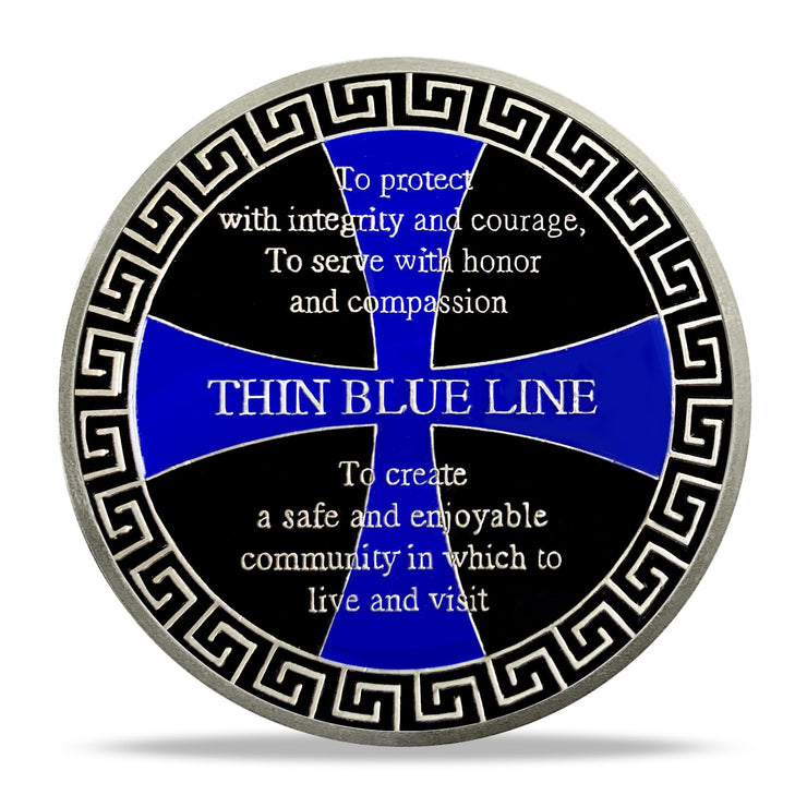 Law Enforcement Officers Thin Blue Line Police Challenge Coin