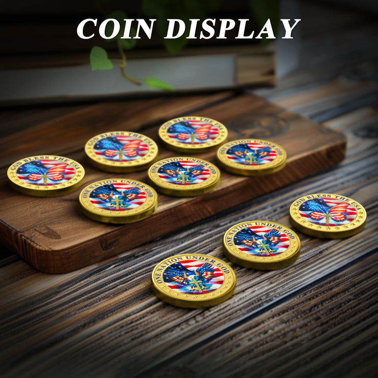 Veteran Faith Christian God Bless The USA Military  Challenge Coins
