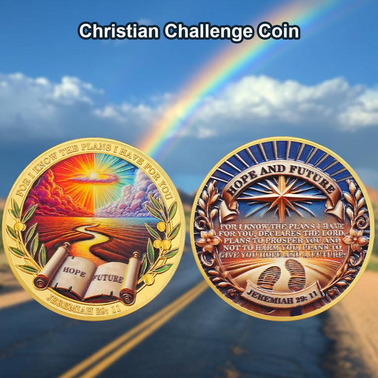 Inspring Jeremiah 29:11 Verse Hope & Future Christian Challenge Coin