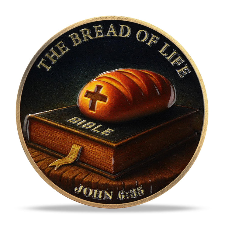 Bible Bread Religious Coin Inspirational Bible Verse Medallion