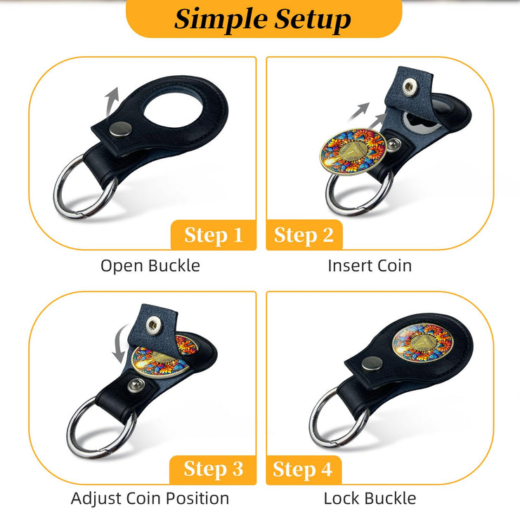 Handmade Premium Leather Coin Holder Keychain