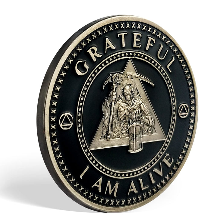AA Medallion Recovery Grateful I Am Alive Sobriety Coin