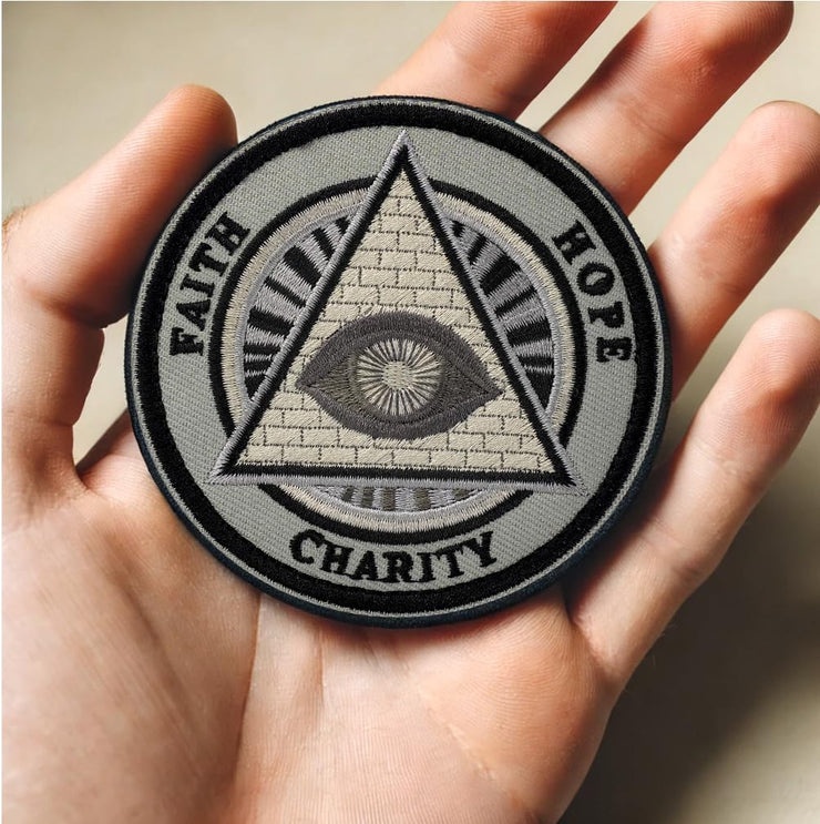 All-Seeing Eye Hook and Loop Patch Freemason Embroidered Patch