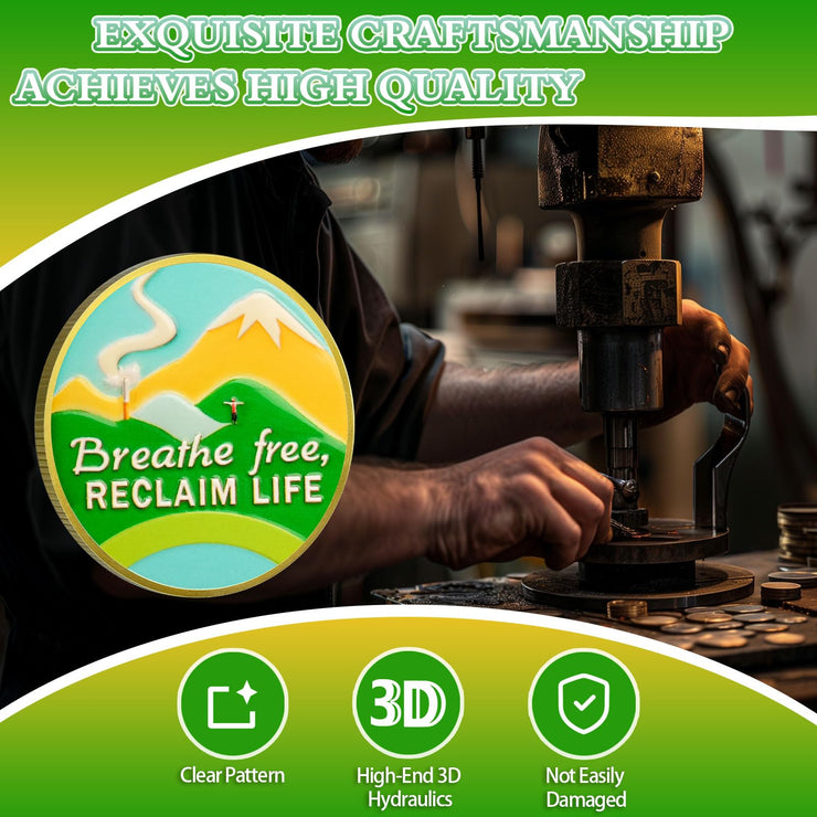 Quit Smoking Recovery  Breathe Free Sobriety Coin