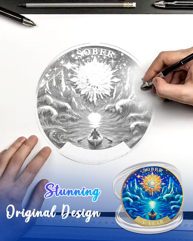 Sun and Snow Sobriety Coin