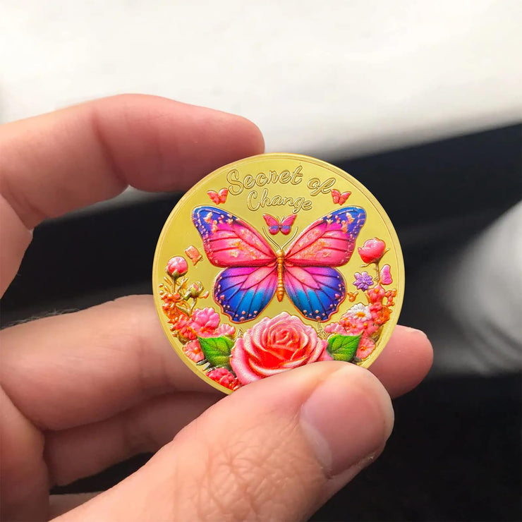 Exquisite Butterfly Secret of Change Sobriety Coin