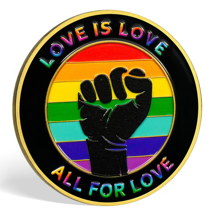 AtSKnSK Rainbow Sunflower Pride Challenge Coin, Love is Love LGBT Gifts