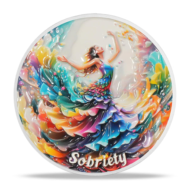 Rainbow Dancer Motivational Quote Sobriety Coin for Women