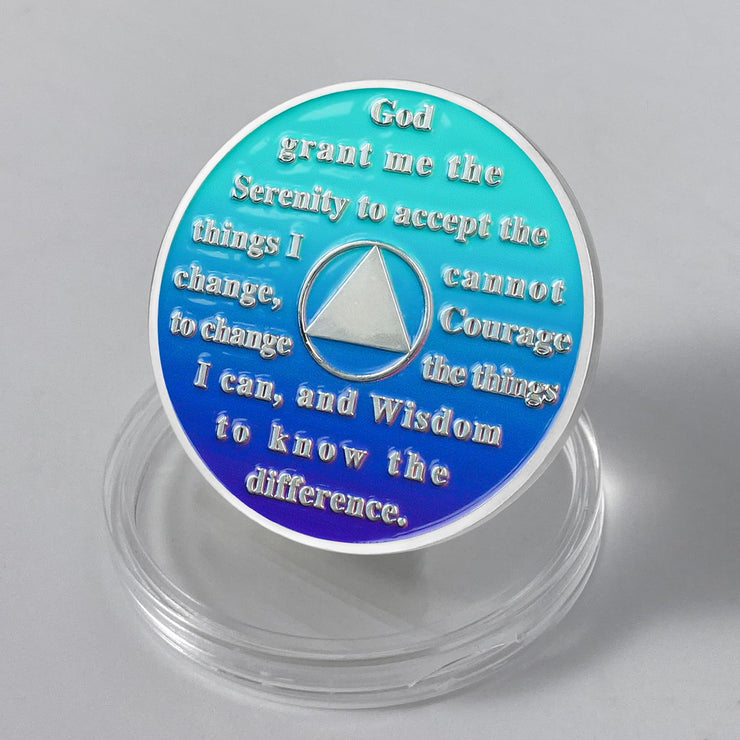 Butterfly Tree Design Serenity Prayer Recovery Coin