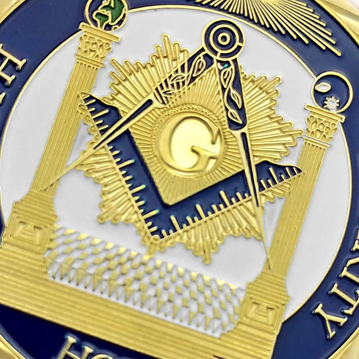 Master Mason Masonic Gift-Faith Hope Charity Gold Plated Proud Freemason Challenge Coin