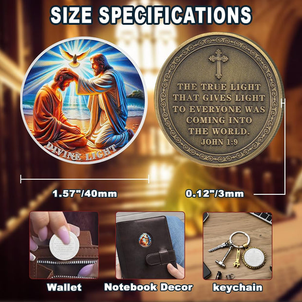 Divine Light of Jesus Christian Challenge Coin