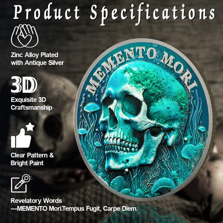 Memento Mori Coin Skull Challenge Coin