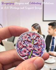 Hyacinth Sobriety Coin Non-Religious AA Chips Sober Coin Sobriety Gifts