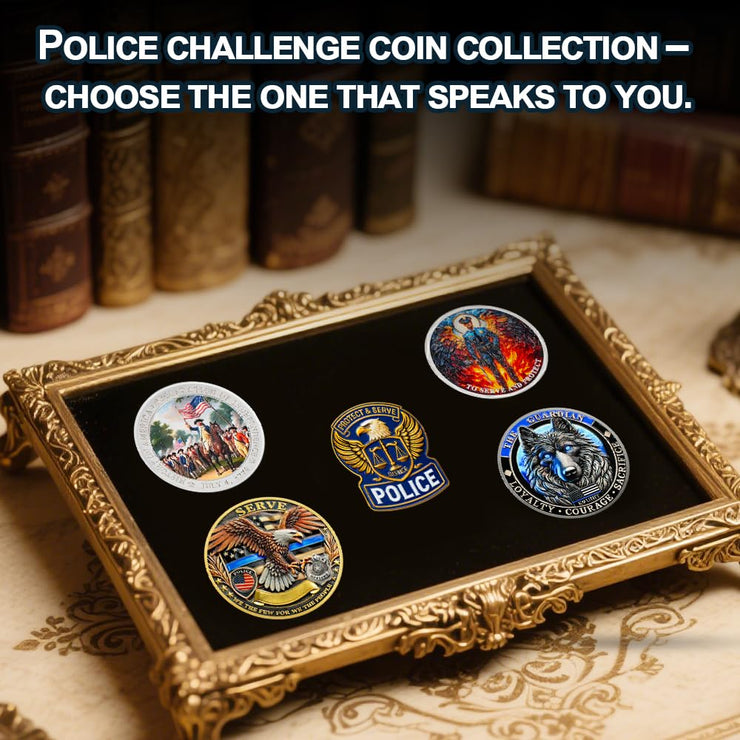 US Police Challenge Coin Scales of Justice-Isaiah 1:17 Bible Verse