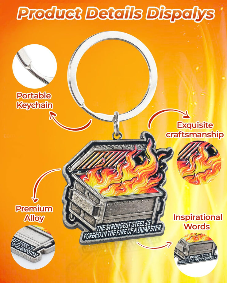 Strongest Steel Forged Emotional Dumpster Fire Keychain