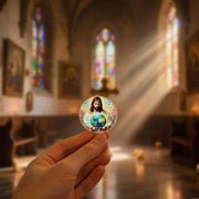 Jesus Holding Earth Halo & John 3:16 Bible Verse Religious Coin