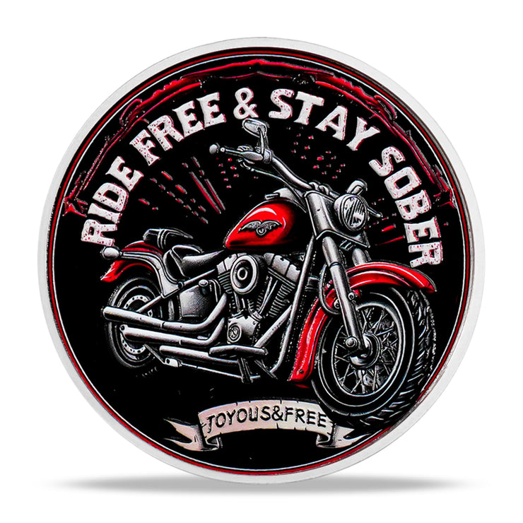 Inspirational Recovery Motorcycle Soberity Challenge Coin