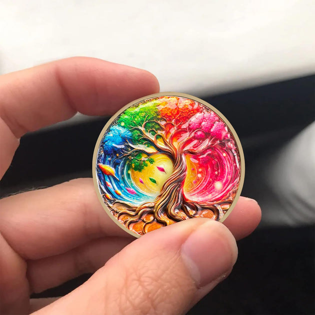 Four Colors Tree Sobriety Coin – Atsknskgift.com