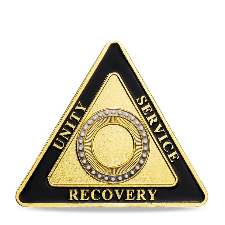 Personalized Triangle Glimmer Amber Dream Sobriety Coin