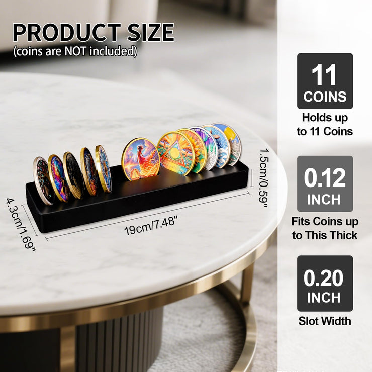 Solid Wood AA Coin Holder Display