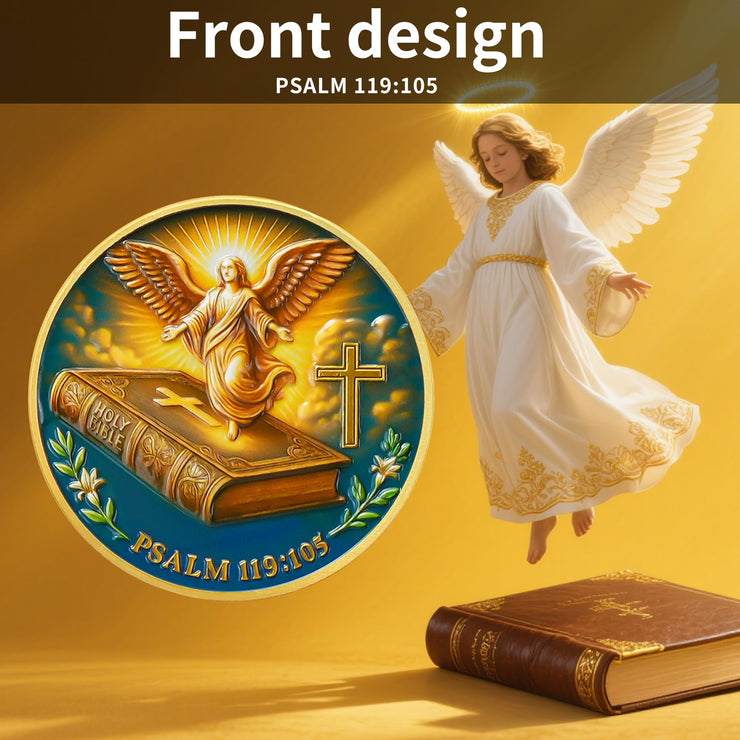 Flying Angels Religious Psalm 119:105 Challenge Coins
