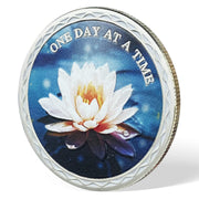 Lotus AA Sobriety Chip One Day at a Time Recovery Coin