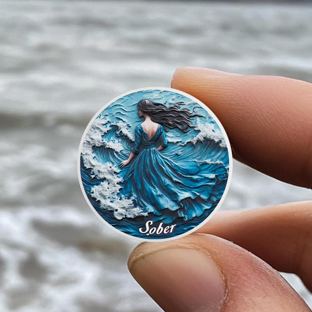 Sea Wave Women’s Sobriety Coin