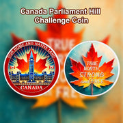Canadian Parliament & Maple Leaf Challenge Coin
