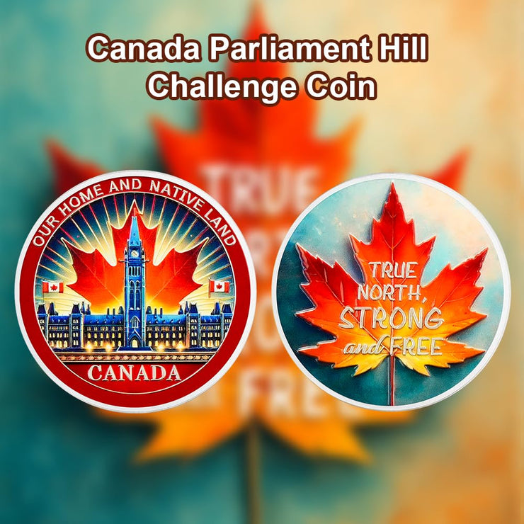Canadian Parliament & Maple Leaf Challenge Coin